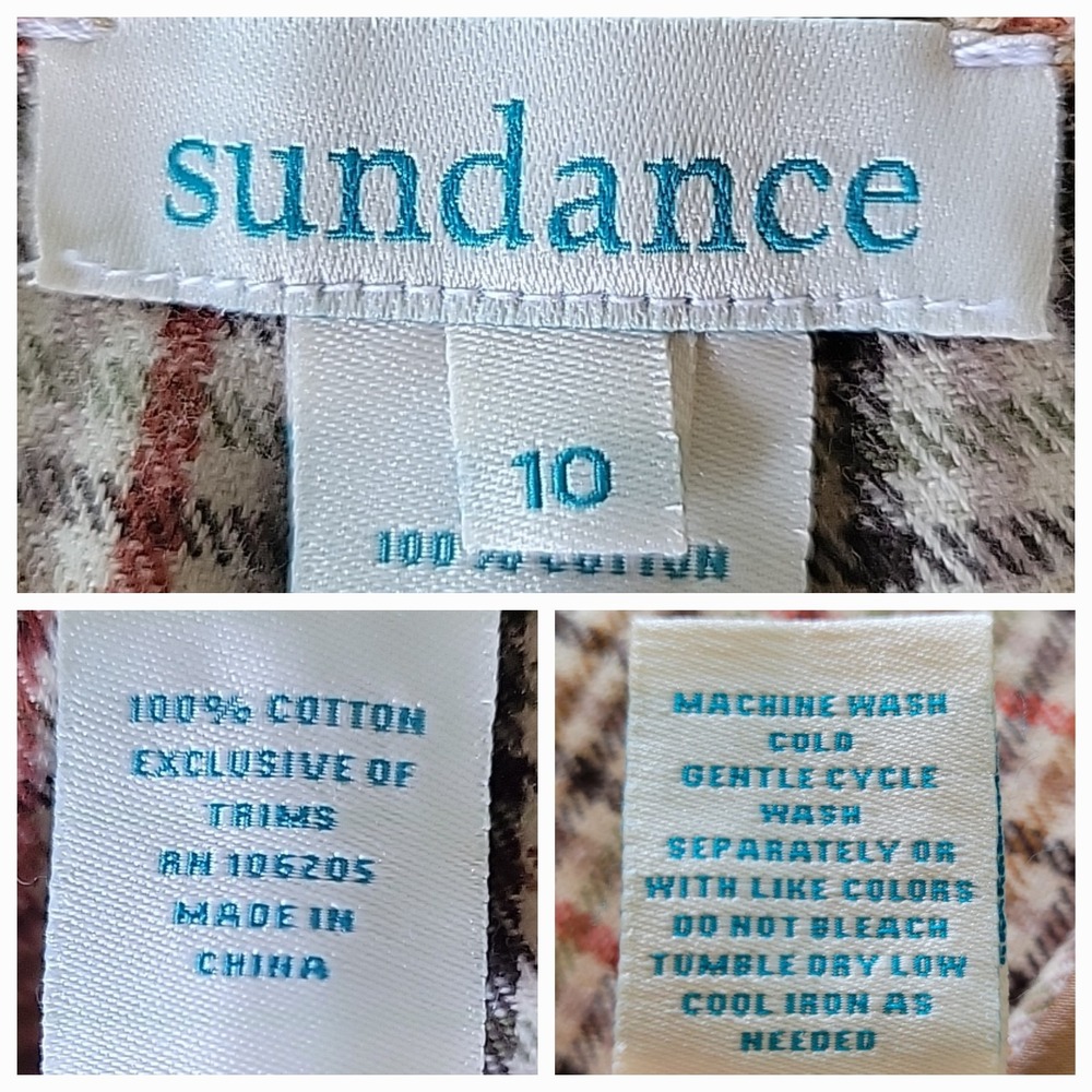 Sundance Brewster Plaid Wide Leg Trouser Pants High Rise Academia Classic Preppy - Picture 14 of 15